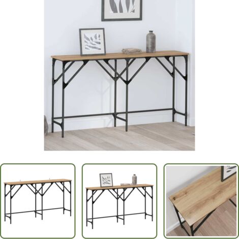 Mesa de madera -  Mesa Consola Roble artisan 140 x 29 x 75 cm