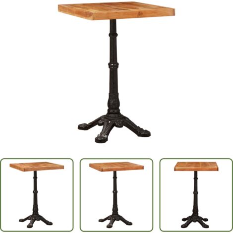 Mesa de madera -  Mesa de Bistró Marrón 50 x 50 x 76 cm Madera de Acacia Sólida