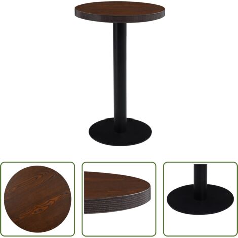Mesa de madera -  Mesa de bistró MDF marrón oscuro 50 cm