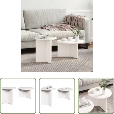 Mesa de madera -  Mesa de Café 2 pcs Madera maciza de Pino