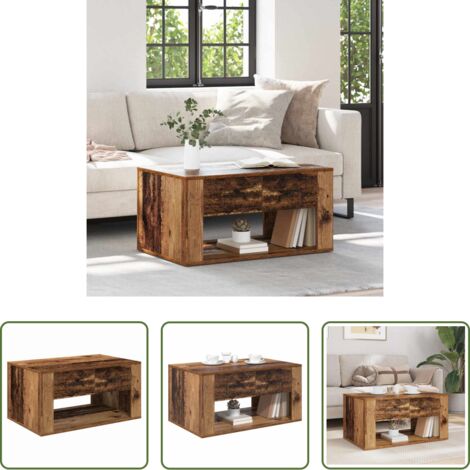 Mesa de madera -  Mesa de Café Madera Vieja 80 x 50 x 40 cm Madera contrachapada