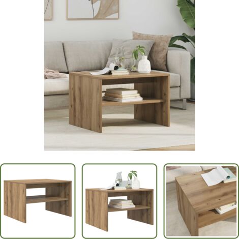 Mesa de madera -  Mesa de Café Roble artesanal 60 x 50 x 40 cm
