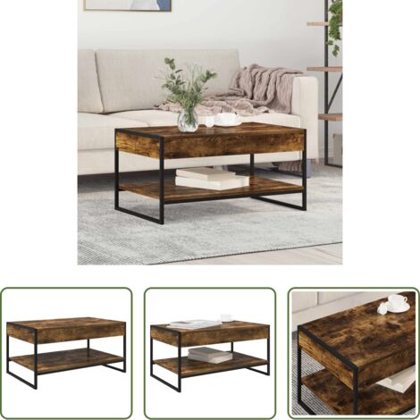 Mesa de madera -  Mesa de Café Roble Humo 80 x 50 x 40 cm Madera contrachapada