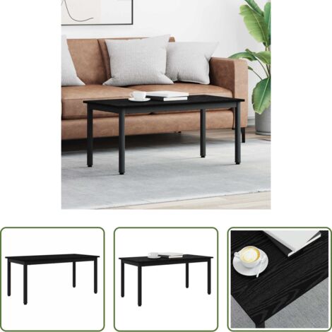 Mesa de madera -  Mesa de Café Roble Negro 100 x 50 x 45 cm Madera de ingeniería