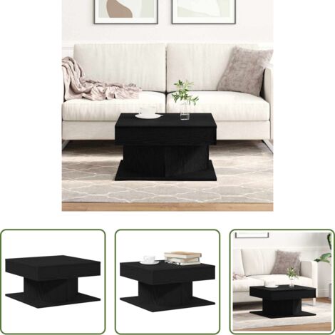 Mesa de madera -  Mesa de Café Roble Negro 57 x 57 x 30 cm Madera de ingeniería