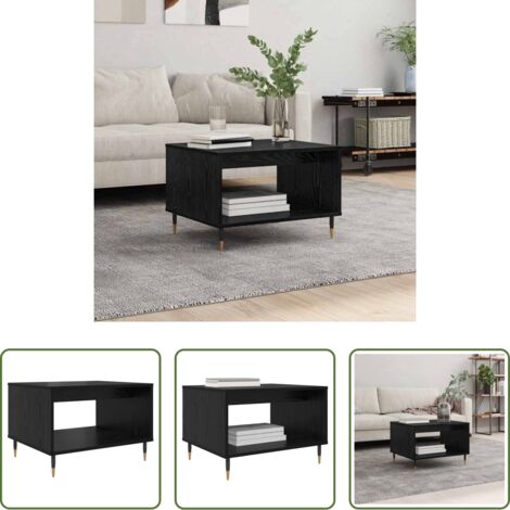 Mesa de madera -  Mesa de Café Roble negro 60 x 50 x 40 cm Madera contrachapada