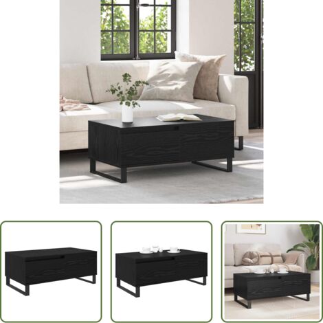 Mesa de madera -  Mesa de Café Roble Negro 90 x 50 x 36,5 cm Madera de ingeniería