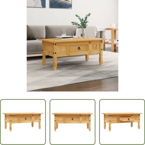 Mesa de madera -  Mesa de centro Corona Range pino mexicano 100x55x44 cm