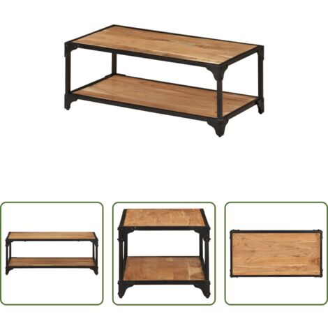 Mesa de madera -  Mesa de centro de madera maciza acacia 90x45x35 cm