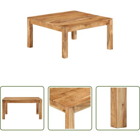 Mesa de madera -  Mesa de centro de madera maciza de acacia 80x80x40 cm