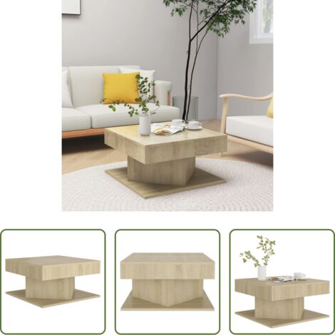 Mesa de madera -  Mesa de centro madera contrachapada roble Sonoma 57x57x30 cm