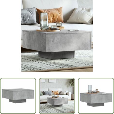Mesa de madera -  Mesa de centro madera de ingeniería gris hormigón 60x60x31,5 cm