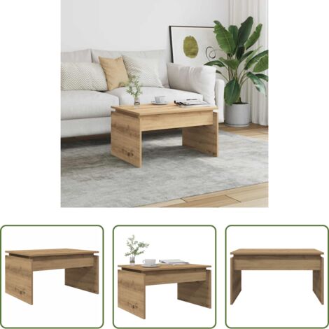 Mesa de madera -  Mesa de centro madera de ingeniería roble artisan 68x50x38 cm