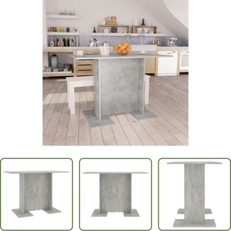 Mesa de madera -  Mesa de comedor de madera gris hormigón 110x60x75 cm