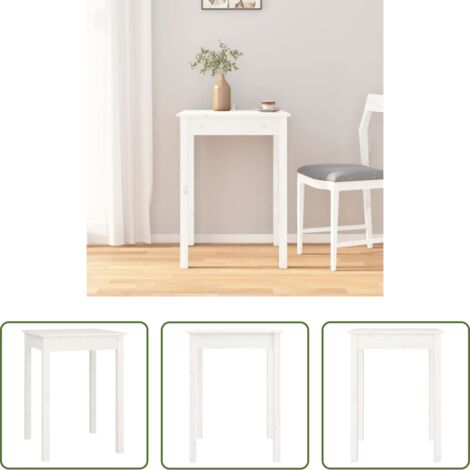Mesa de madera -  Mesa de comedor madera maciza de pino blanca 55x55x75 cm