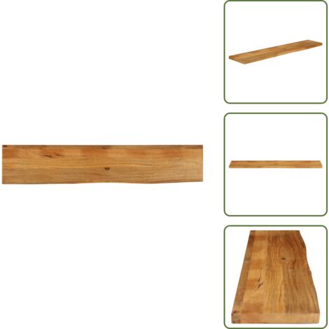 Mesa de madera natural - vidaXL Tablero de mesa borde natural madera maciza mango 180x40x2,5 cm - Mesa de madera con bordes vivos