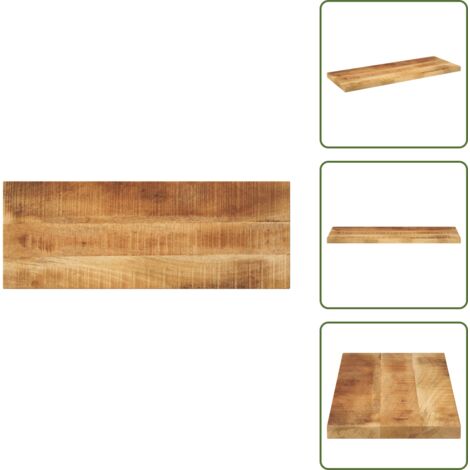 Mesa de madera natural - vidaXL Tablero mesa rectangular madera maciza mango rugosa 80x30x3,8cm - Mesa de madera rústica