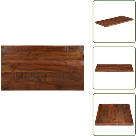 Mesa de madera natural - vidaXL Tablero mesa rectangular madera maciza reciclada 100x70x2,5 cm - Mesa rústica