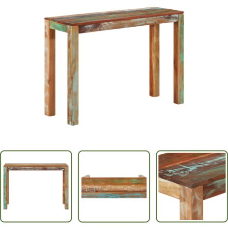 Mesa de madera reciclada -  Mesa consola de madera maciza reciclada 110x35x76 cm