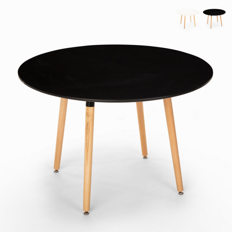 

Mesa de madera redonda diseño madera 100cm cocina bar restaurante Moss | Color: Negro