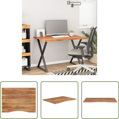 Mesa de madera -  Tablero de escritorio rectangular madera acacia 100x80x2,5 cm