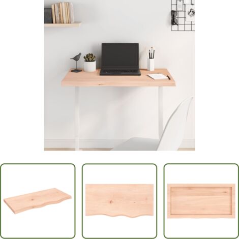 Mesa de madera -  Tablero de mesa madera maciza roble sin tratar 80x40x(2-4) cm