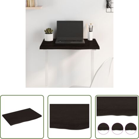 Mesa de madera -  Tablero de mesa madera roble tratada marrón oscuro 60x40x2 cm