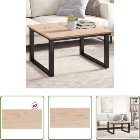 Mesa de madera -  Tablero de mesa rectangular 2 uds madera de pino 80x40x1,7 cm