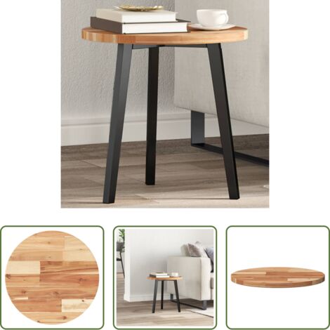 Mesa de madera -  Tablero de mesa redondo madera maciza de acacia Ø40x2 cm