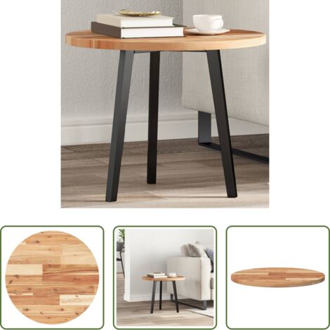 Mesa de madera -  Tablero de mesa redondo madera maciza de acacia Ø50x2 cm