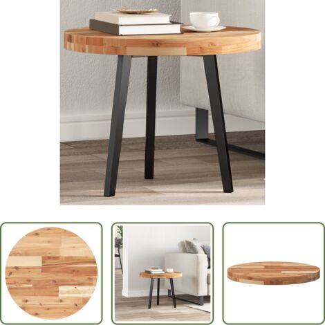 Mesa de madera -  Tablero de mesa redondo madera maciza de acacia Ø50x4 cm