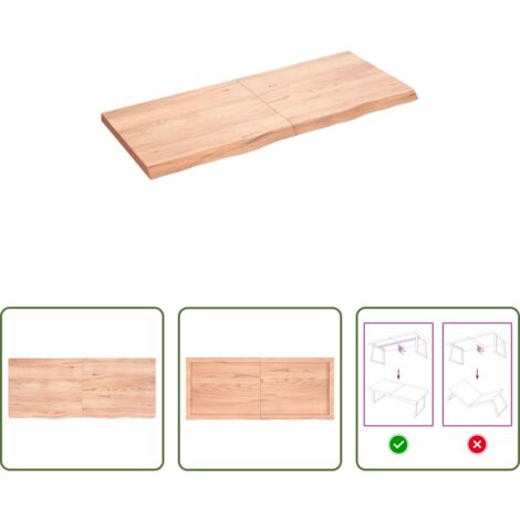 Mesa de madera -  Tablero mesa madera roble tratada marrón claro 120x50x(2-4) cm