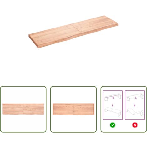 Mesa de madera -  Tablero mesa madera roble tratada marrón claro 180x50x(2-6) cm