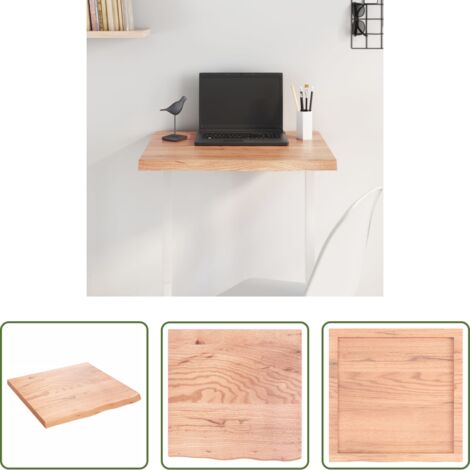 Mesa de madera -  Tablero mesa madera roble tratada marrón claro 60x60x(2-4) cm