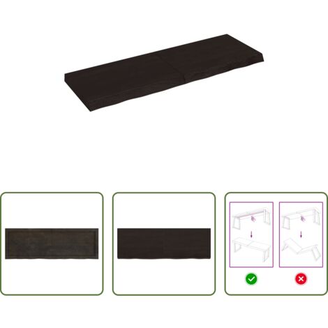 Mesa de madera -  Tablero mesa madera roble tratada marrón oscuro 120x40x(2-6) cm