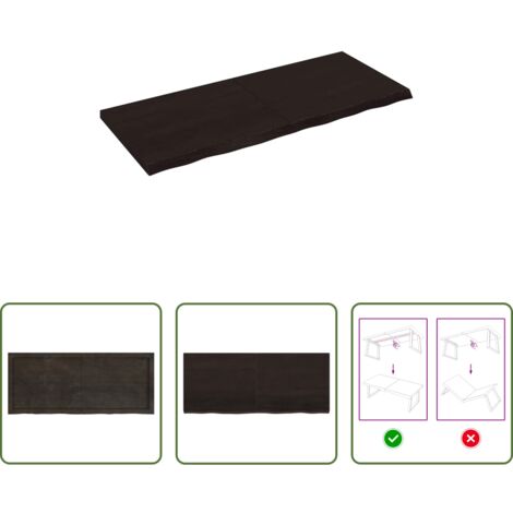 Mesa de madera -  Tablero mesa madera roble tratada marrón oscuro 120x50x(2-4) cm
