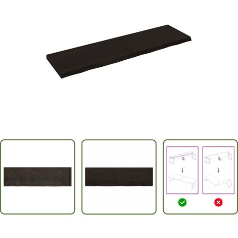 Mesa de madera -  Tablero mesa madera roble tratada marrón oscuro 180x50x(2-6) cm