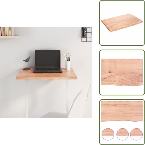 Mesa de madera tratada - vidaXL Tablero de mesa madera roble tratada marrón claro 60x40x2 cm - Mesa de madera maciza