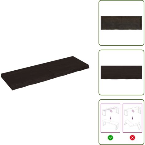 Mesa de madera tratada - vidaXL Tablero mesa madera roble tratada marrón oscuro 120x40x(2-6) cm - Mesa de roble oscuro