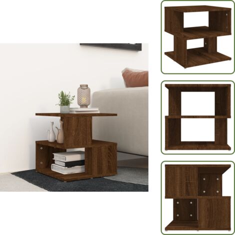 Mesa de madera - vidaXL Mesa auxiliar de madera contrachapada marrón roble 40x40x40 cm - Mesa moderna