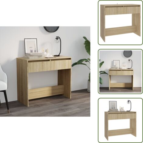 Mesa de madera - vidaXL Mesa consola de madera contrachapada roble Sonoma 89x41x76,5 cm - Mesa de roble
