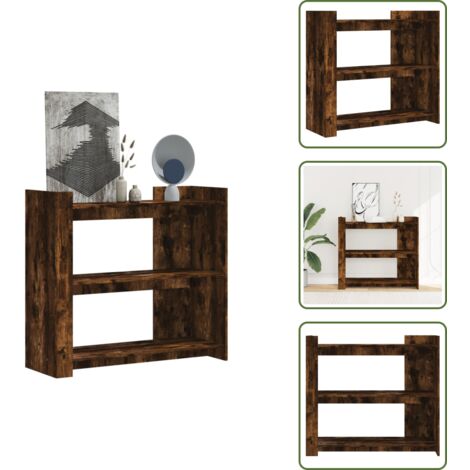 Mesa de madera - vidaXL Mesa consola de madera de ingeniería roble ahumado 100x35x90 cm - Mesa de roble