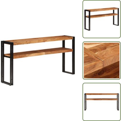 Mesa de madera - vidaXL Mesa consola de madera maciza de acacia 150x30x75 cm - Muebles de madera