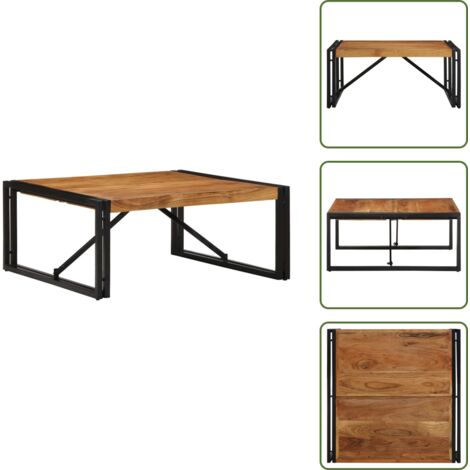 Mesa de madera - vidaXL Mesa de centro 80x80x35 cm madera maciza acacia - Mesa de exterior