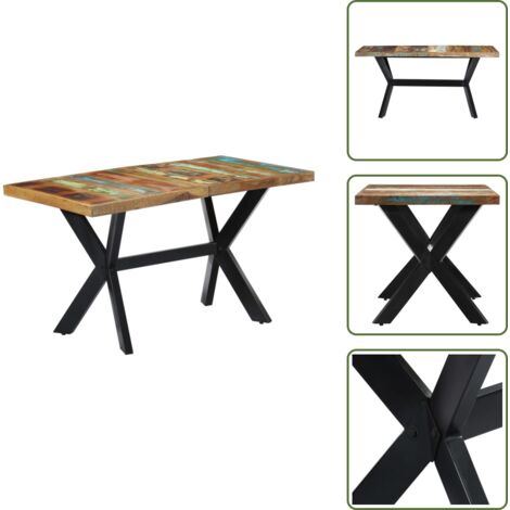 Mesa de madera - vidaXL Mesa de comedor de madera maciza reciclada 140x70x75 cm - Mesa vintage