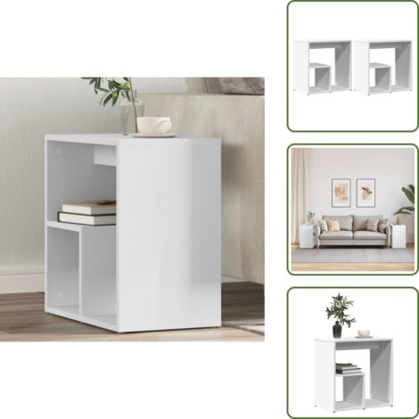 Mesa de madera - vidaXL Mesas auxiliares 2 uds madera de ingeniería blanco 50x30x50 cm - Mesa blanca