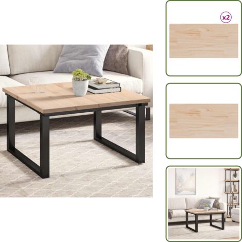 Mesa de madera - vidaXL Tablero de mesa rectangular 2 uds madera de pino 80x40x2,5 cm - Madera maciza
