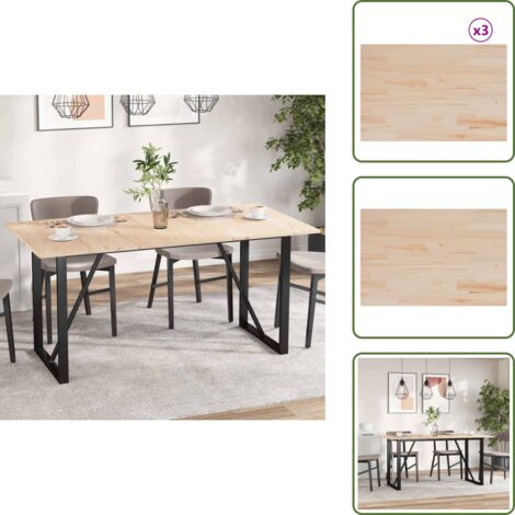Mesa de madera - vidaXL Tablero de mesa rectangular 3 uds madera de pino 80x53x1,7 cm - Tablero de mesa