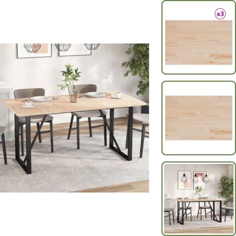 Mesa de madera - vidaXL Tablero de mesa rectangular 3 uds madera de pino 80x53x2,5 cm - Madera maciza