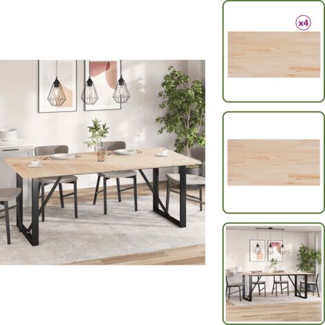 Mesa de madera - vidaXL Tablero de mesa rectangular 4 uds madera de pino 100x50x1,7 cm - Tablero de mesa
